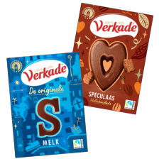 Verkade chocoladeletters of harten